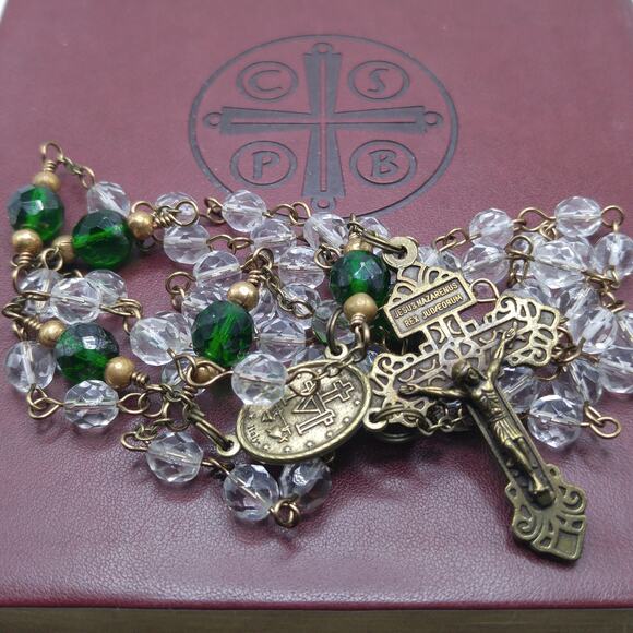 Pardon Indulgence Crucifix Hand-made Wire Wrapped 5 Decade Rosary - Picture 3 of 10